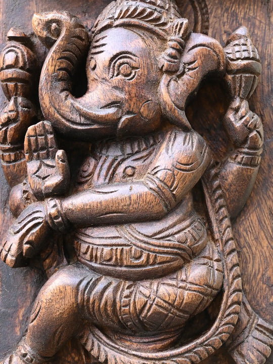 Divine Twin Ganesha Vertical Pillar Panels 48"