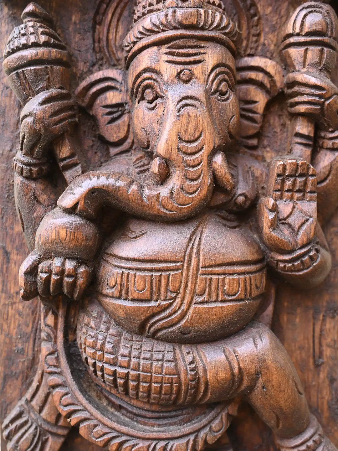 Divine Twin Ganesha Vertical Pillar Panels 48"