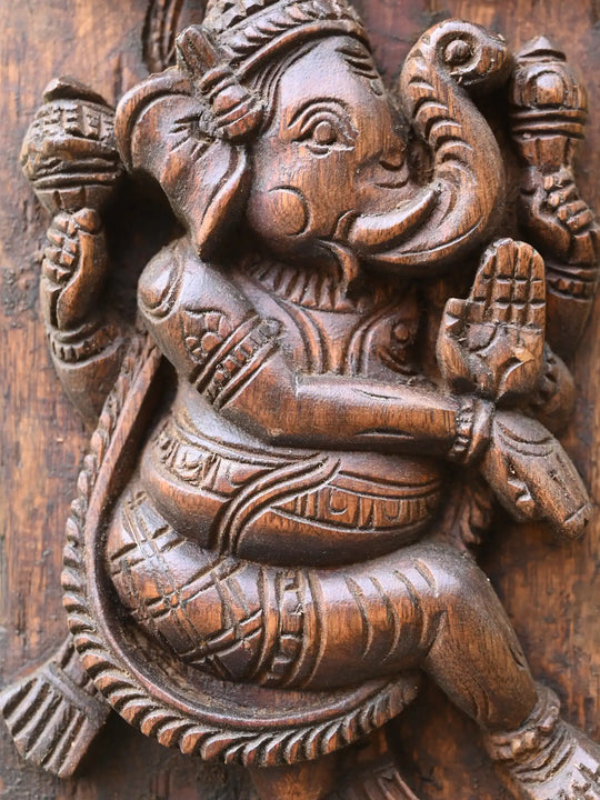 Divine Twin Ganesha Vertical Pillar Panels 48"