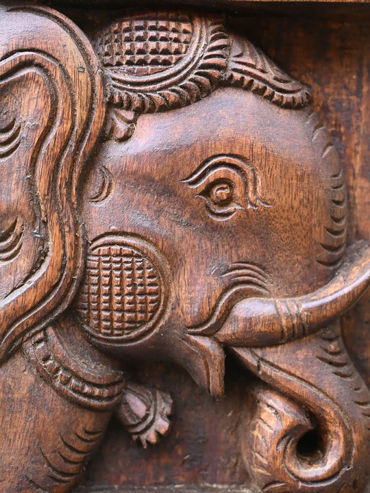 Divine Twin Ganesha Vertical Pillar Panels 48"