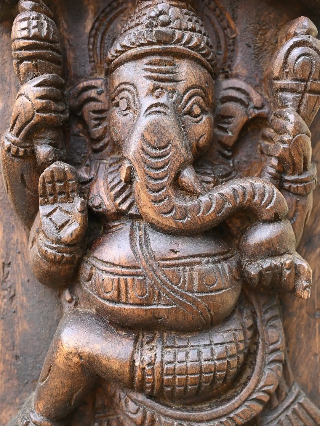 Divine Twin Ganesha Vertical Pillar Panels 48"