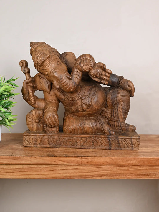 Relaxing Ganesha Statue-19"