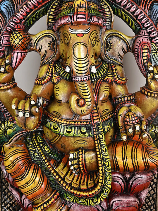 Wooden Arch Ganesh Statue- 36"