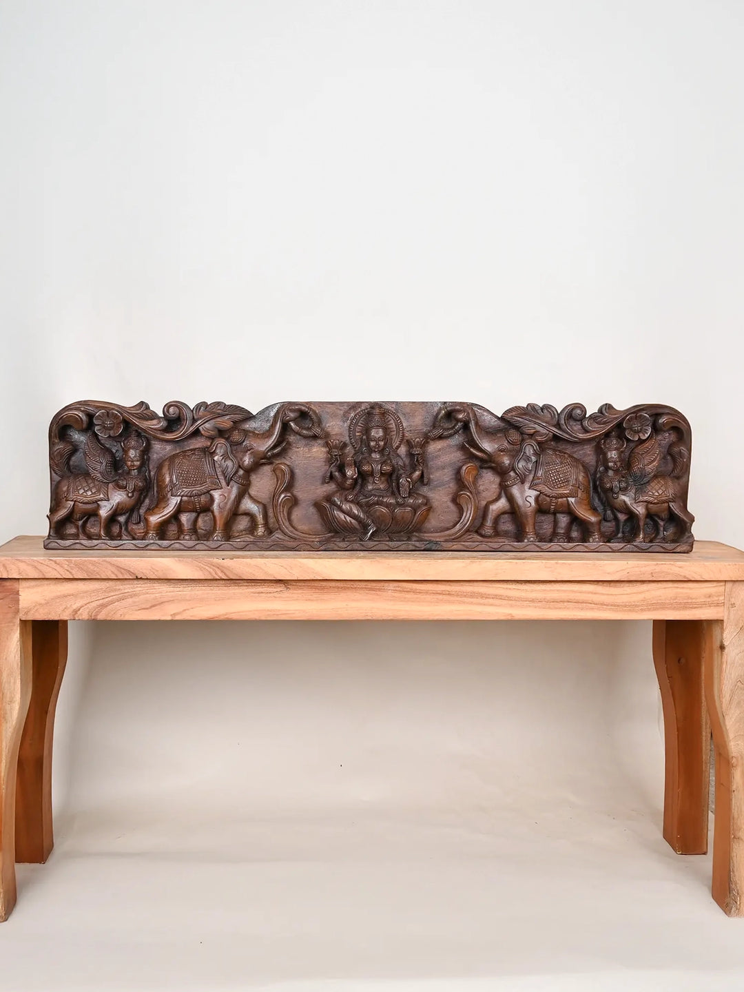 Wooden Gajalakshmi panel