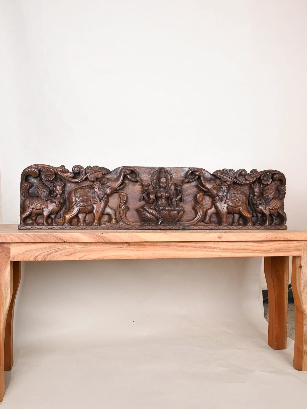 Wooden Gajalakshmi panel