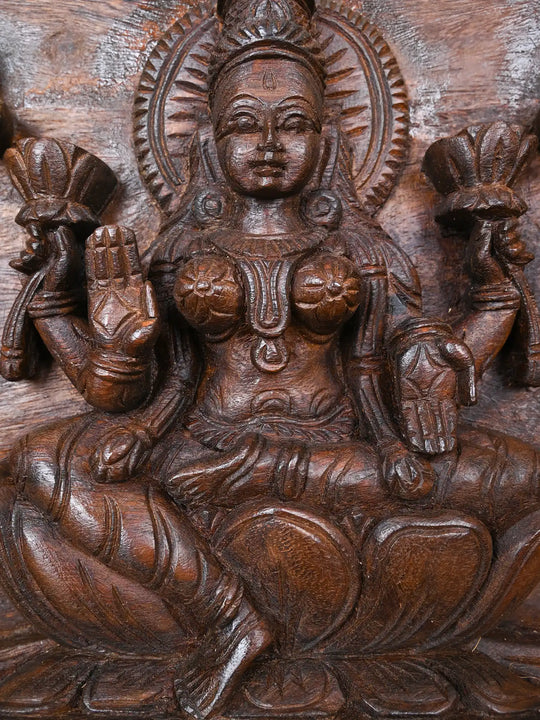 Traditional Lakshmi Panel with Elephants 42"