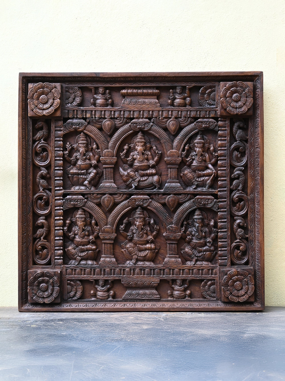 Wooden Ganesh panel