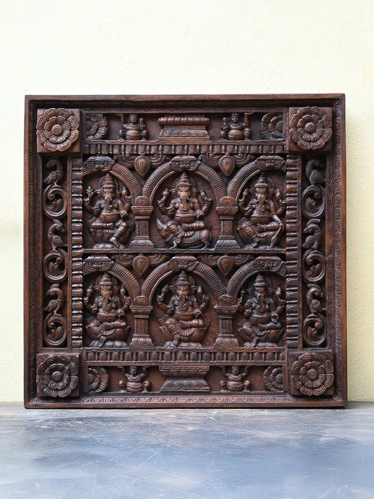 Wooden Ganesh panel