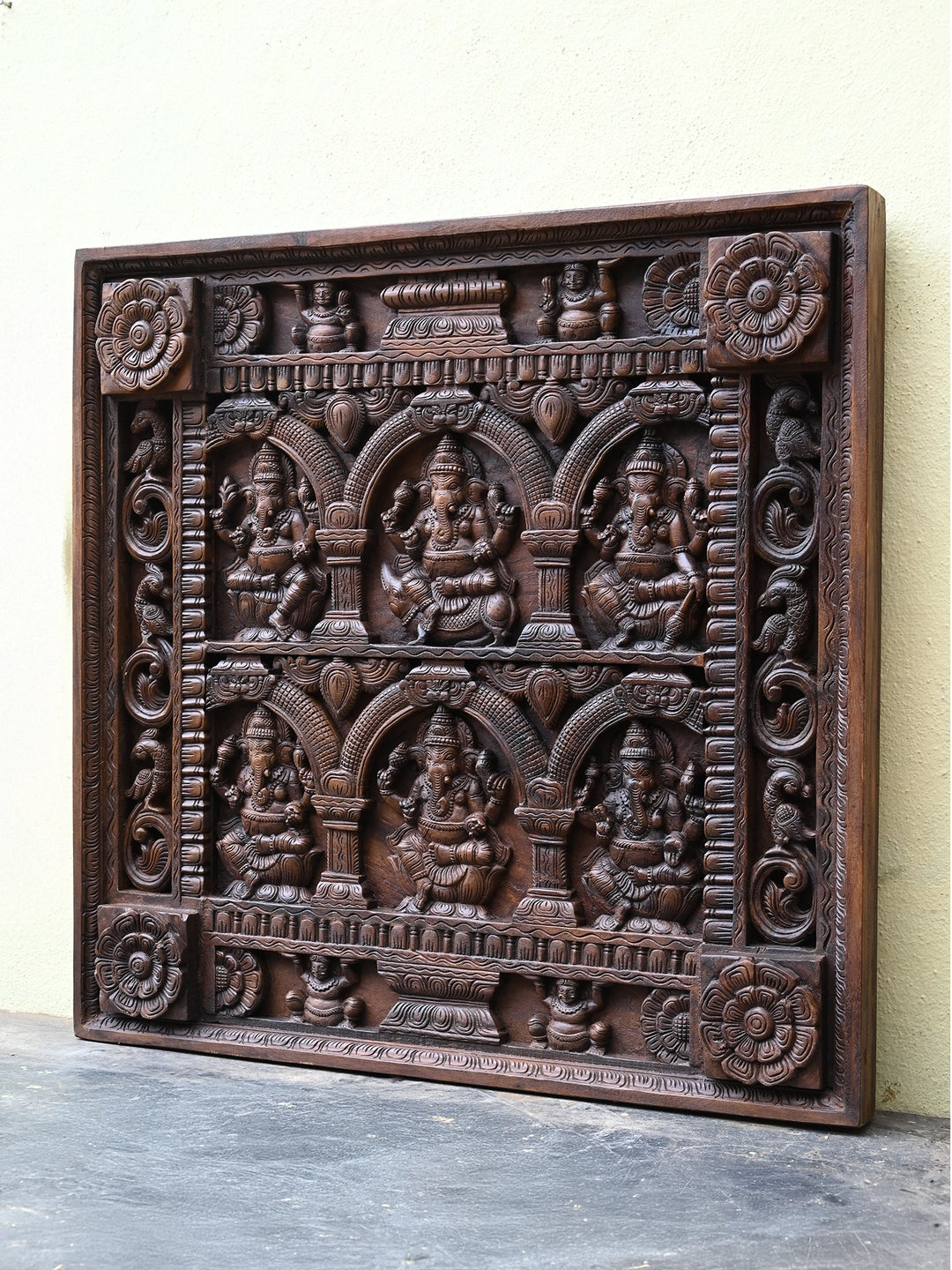 Wooden Ganesh panel