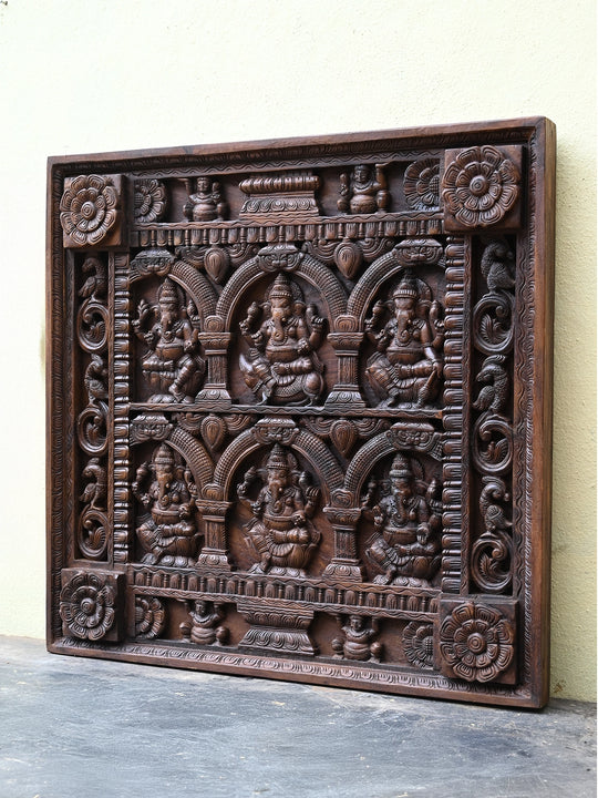 Wooden Ganesh panel