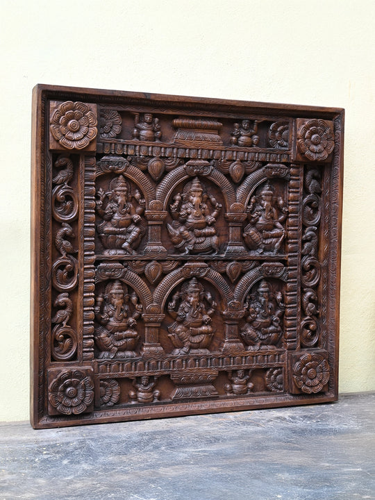 Wooden Ganesh panel