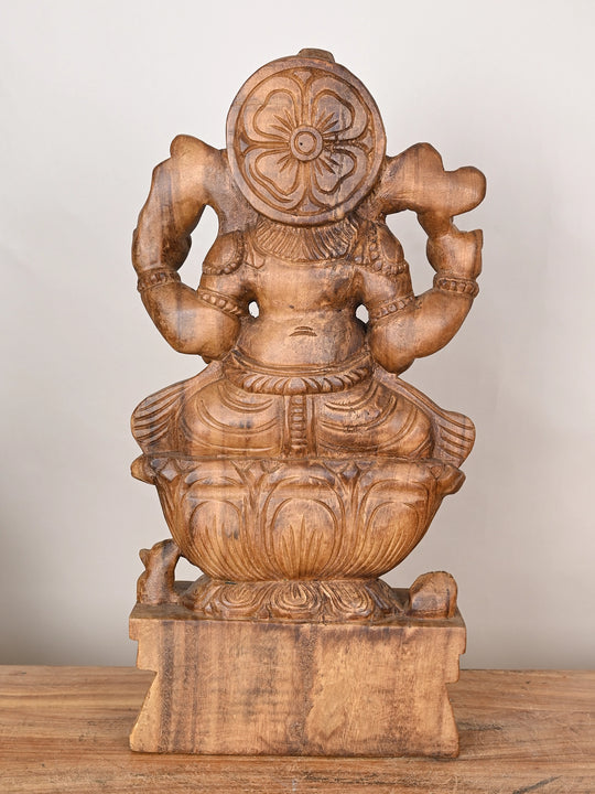 Hand-Carved Lord Ganesha Statue for Auspicious Beginnings 24"