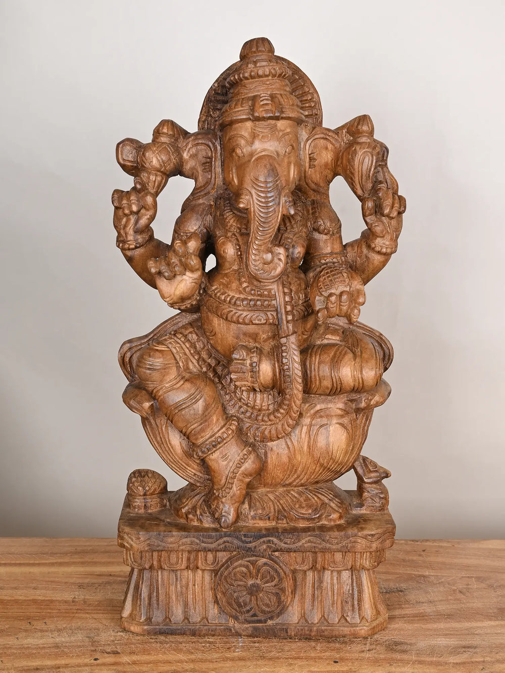 Wooden Lord Ganapati statue