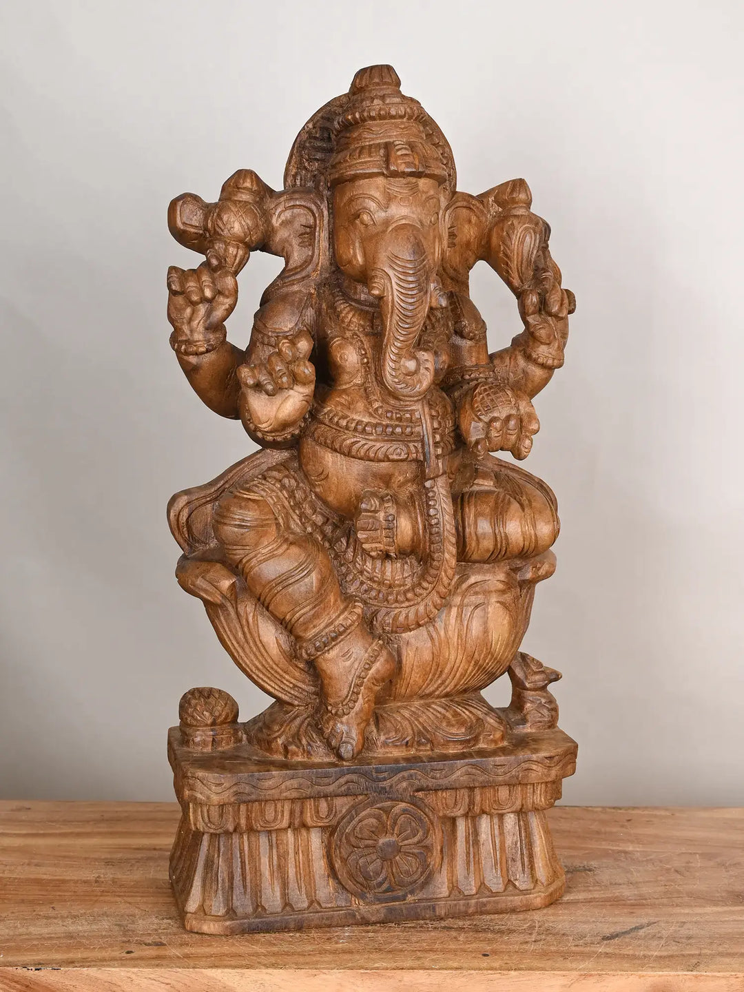 Wooden Lord Ganapati statue