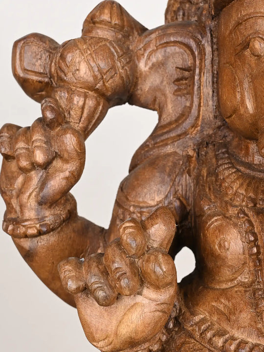 Hand-Carved Lord Ganesha Statue for Auspicious Beginnings 24"