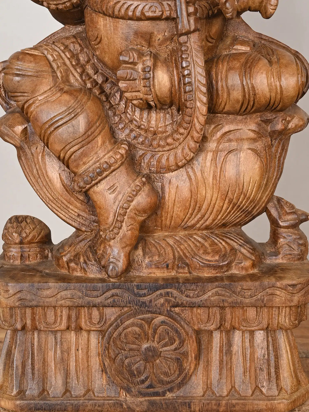Hand-Carved Lord Ganesha Statue for Auspicious Beginnings 24"