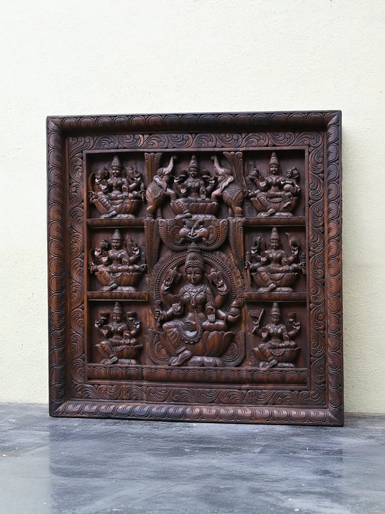 Ashta Lakshmi wooden panel