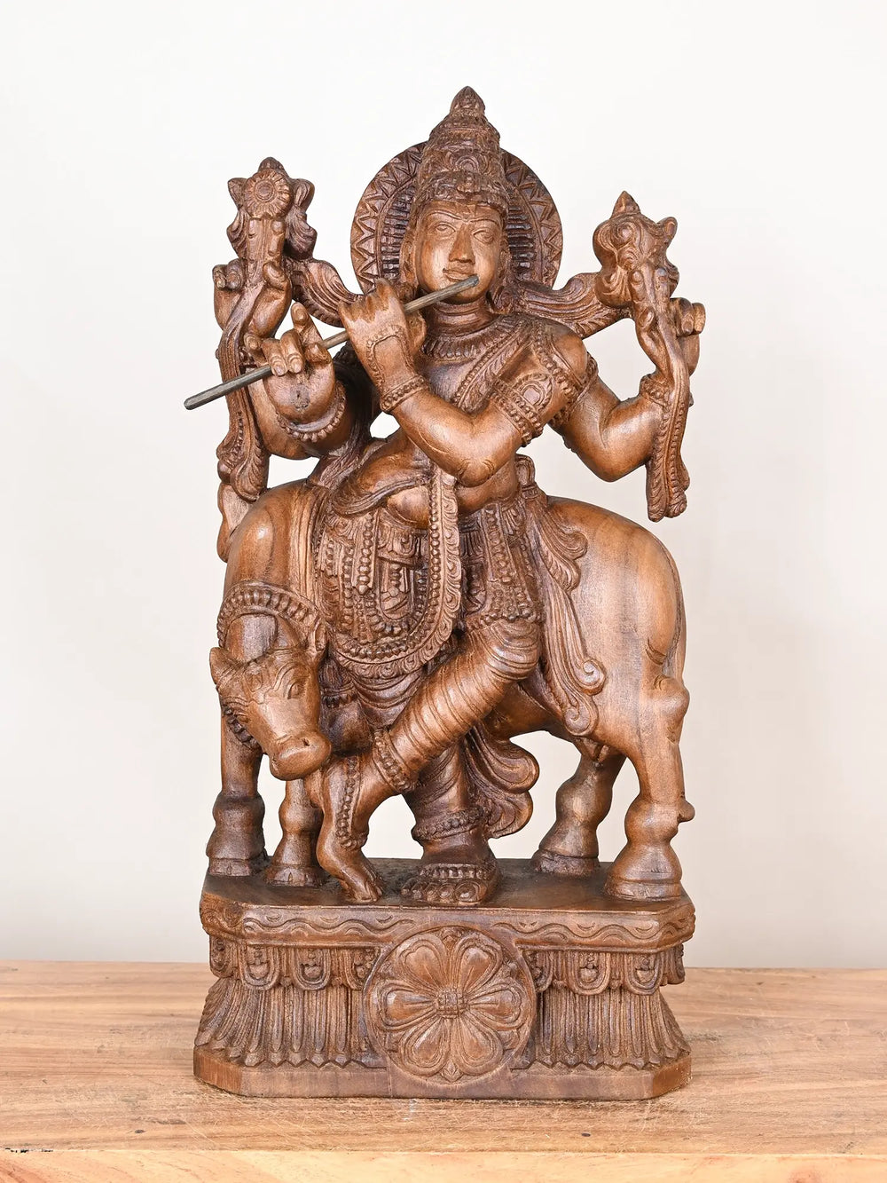 2Ft Wooden Krishna statue