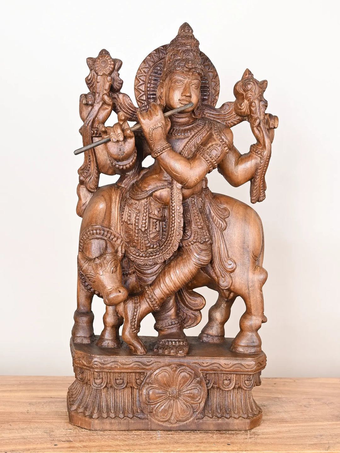 2Ft Wooden Krishna statue
