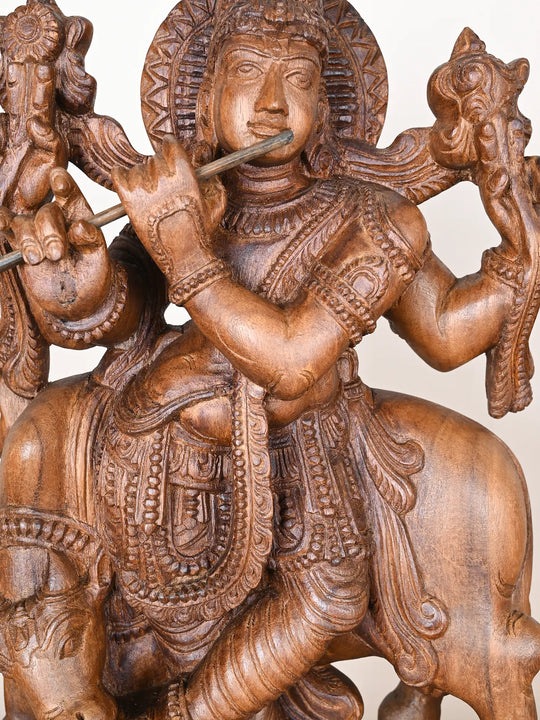 2Ft Gopala Krishna with Flute and Cow