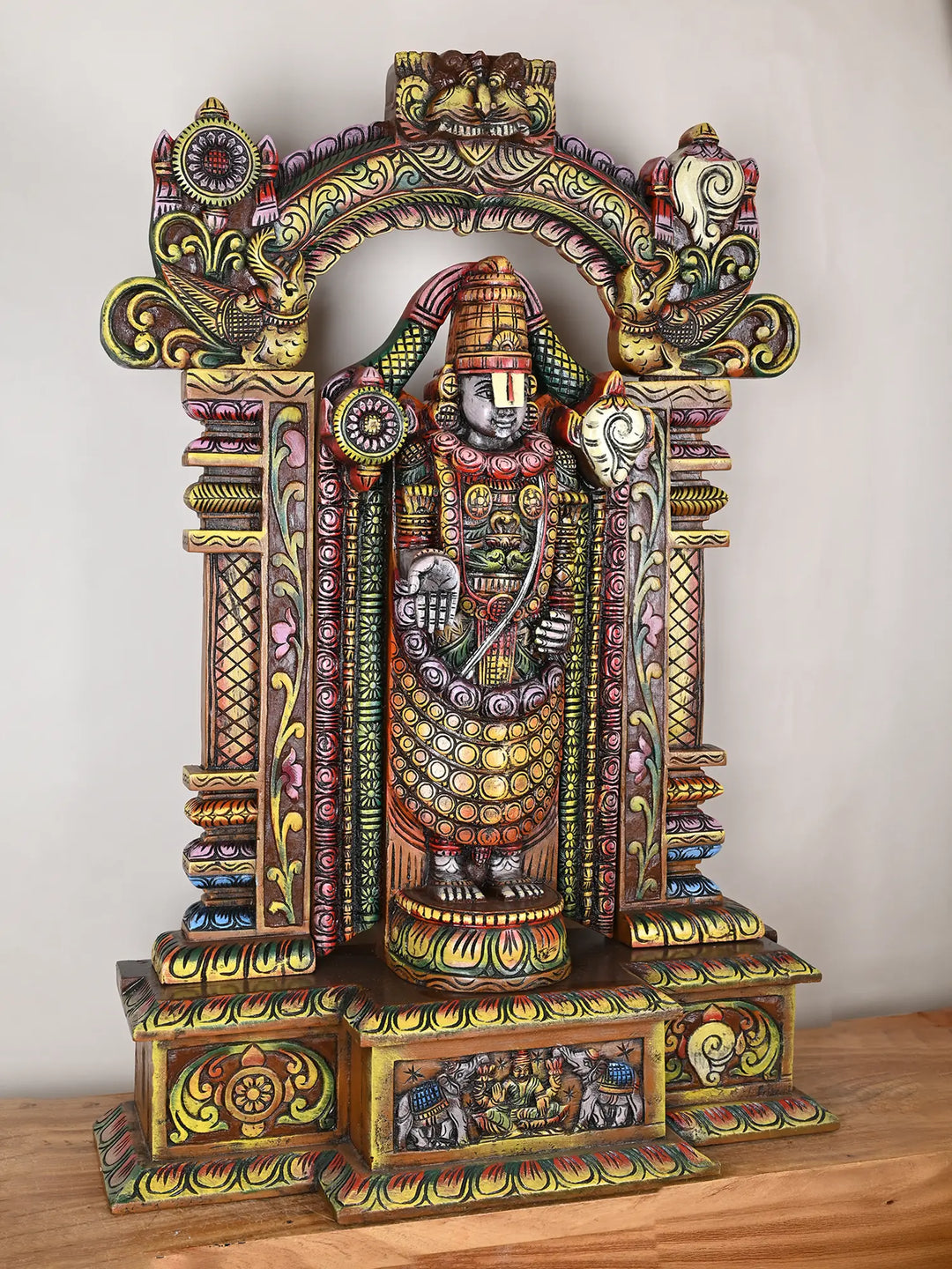 Tirupati Balaji wooden statue