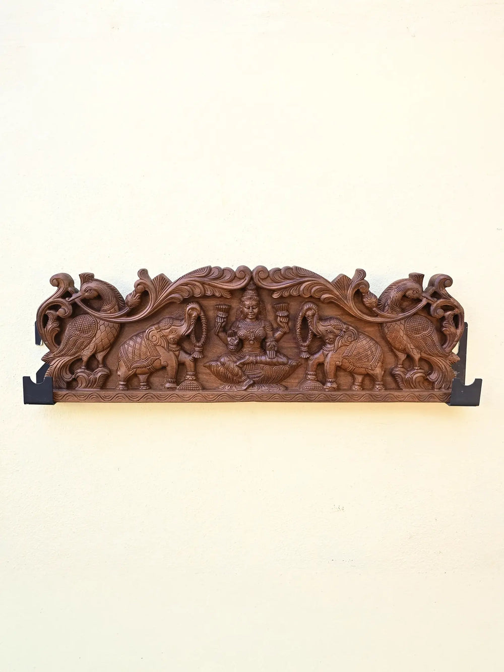 Wooden Gajalakshmi panel