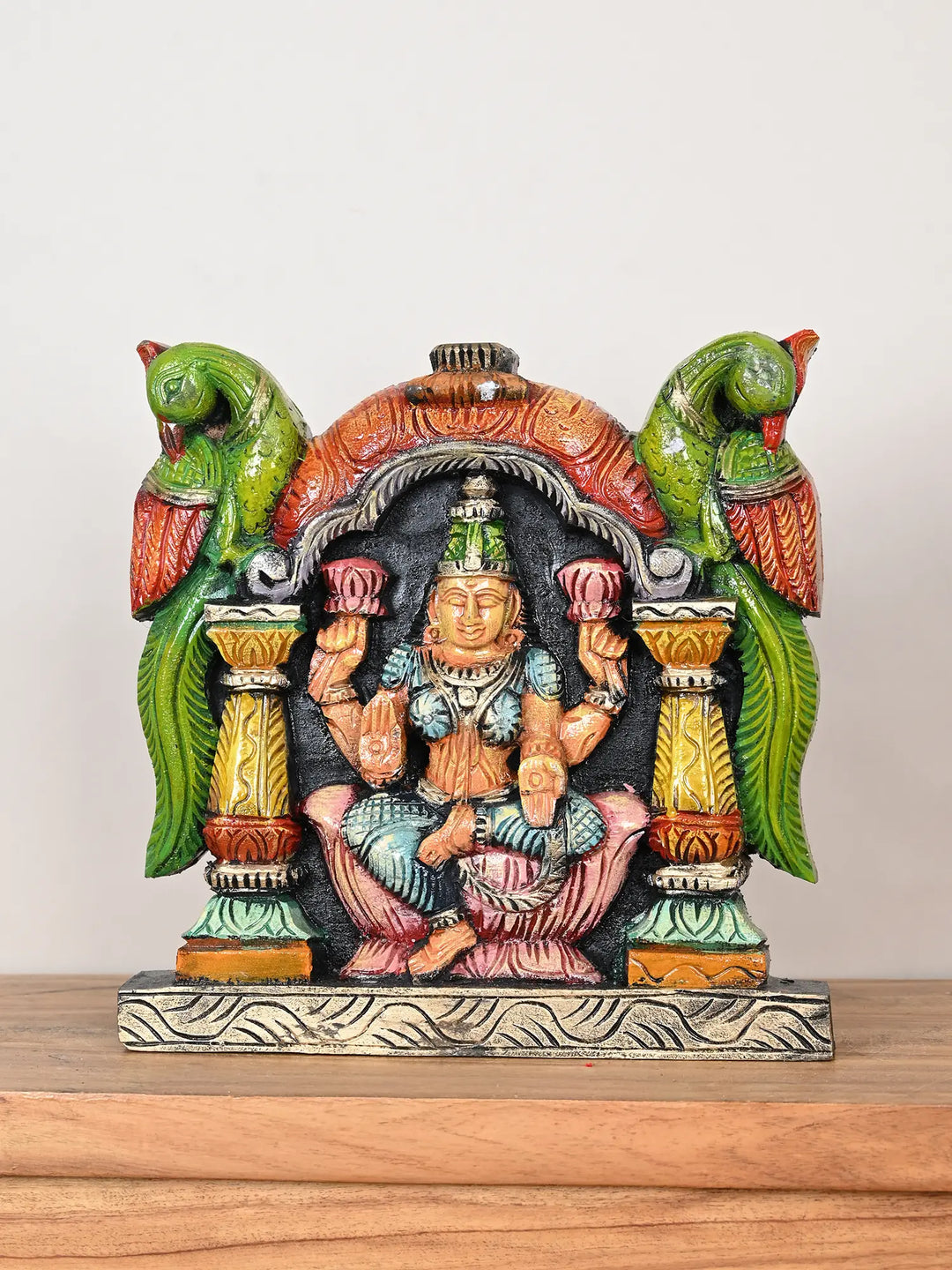 Wooden Goddess Lakshmi wall mount