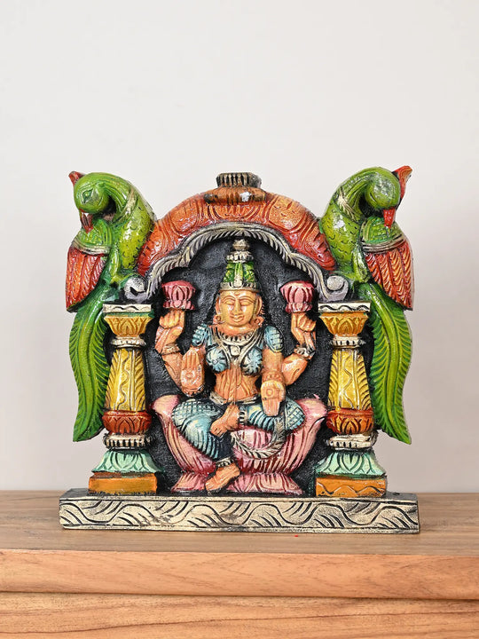 Wooden Goddess Lakshmi wall mount