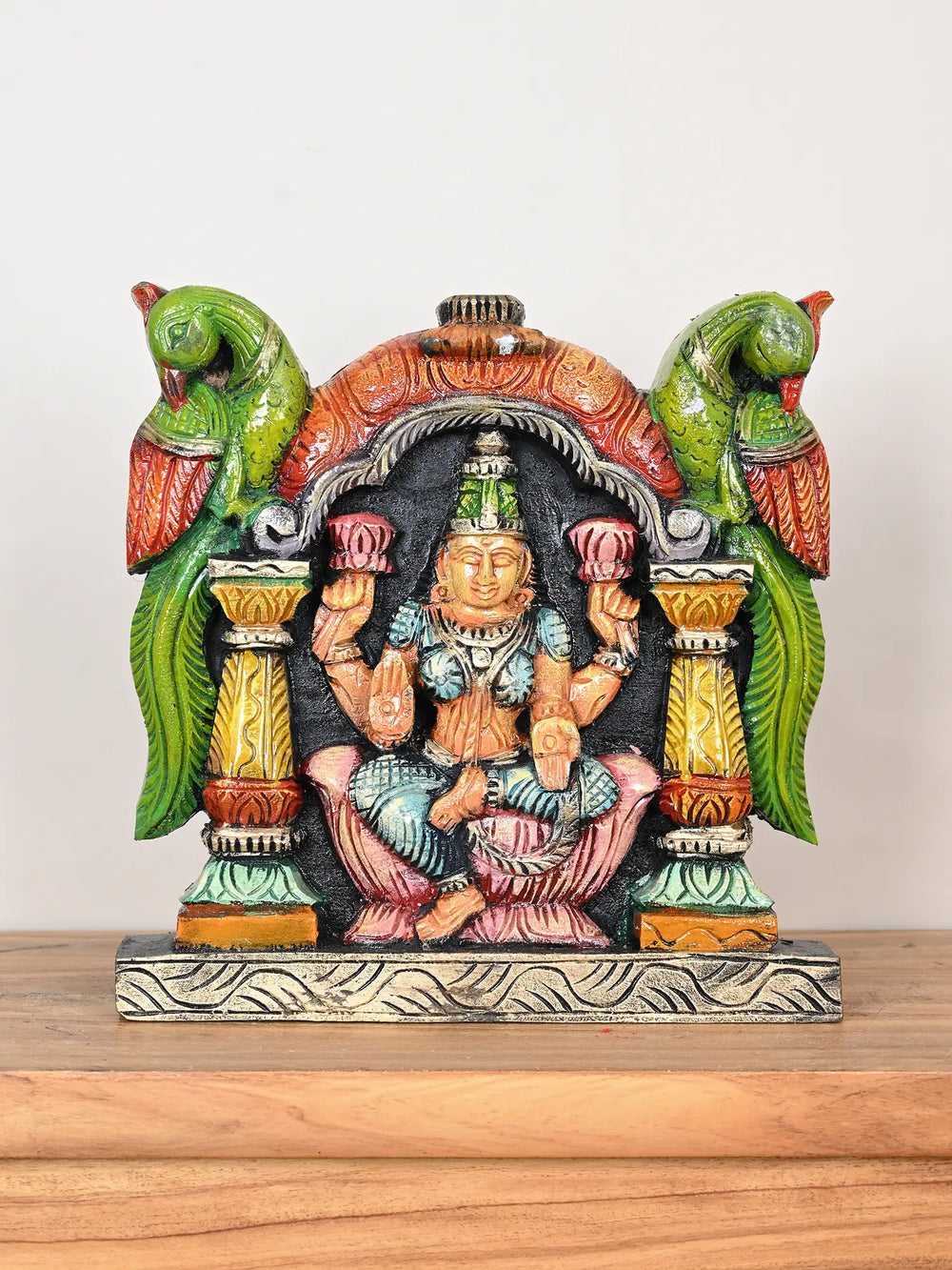 Wooden Goddess Lakshmi wall mount