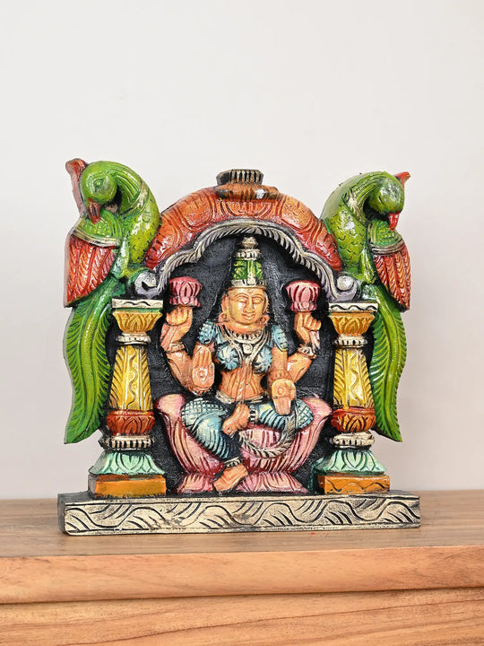 Wooden Goddess Lakshmi wall mount