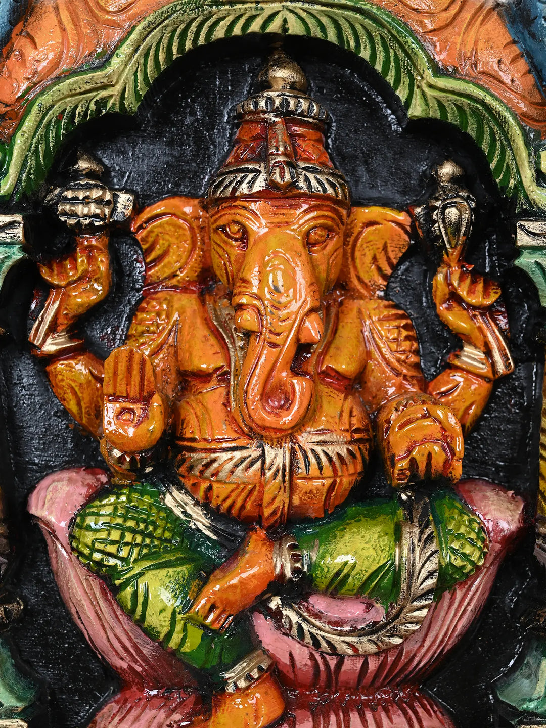 Multicolored Arch Ganapathi Wall Mount 12"