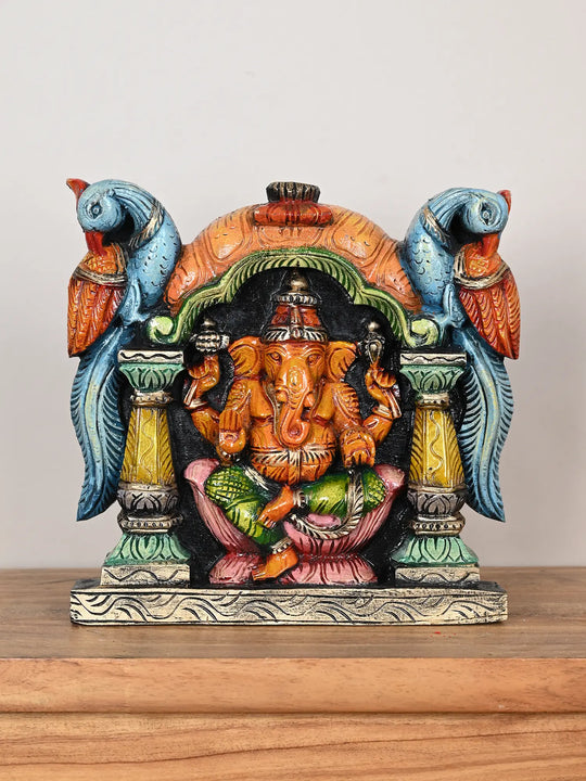 Lord Ganesha wooden wall mount