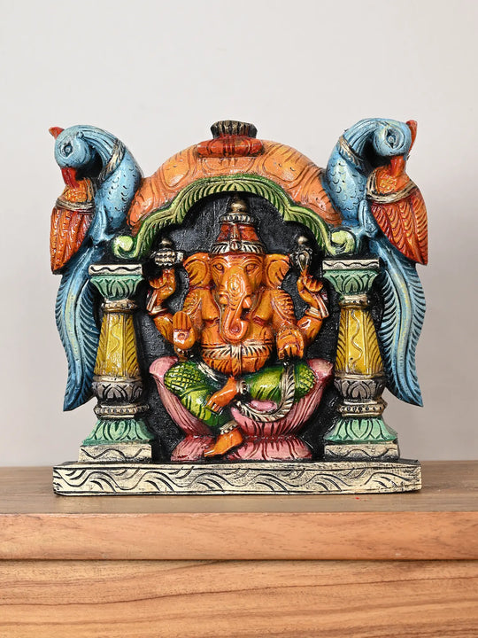 Lord Ganesha wooden wall mount