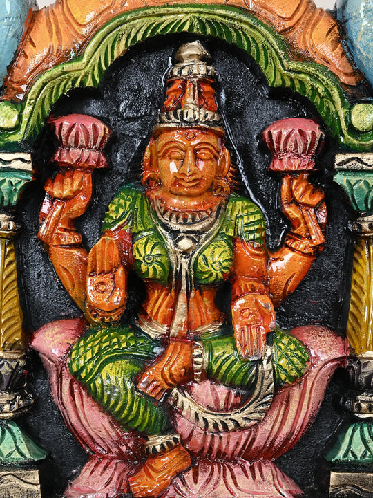 Painted Goddess Lakshmi Arch Type Wall Mount 12"