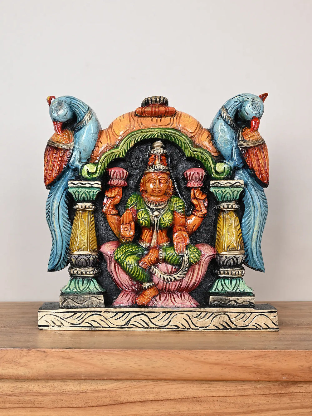 Goddess Lakshmi wooden wall mount