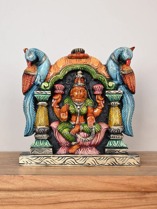 Goddess Lakshmi wooden wall mount