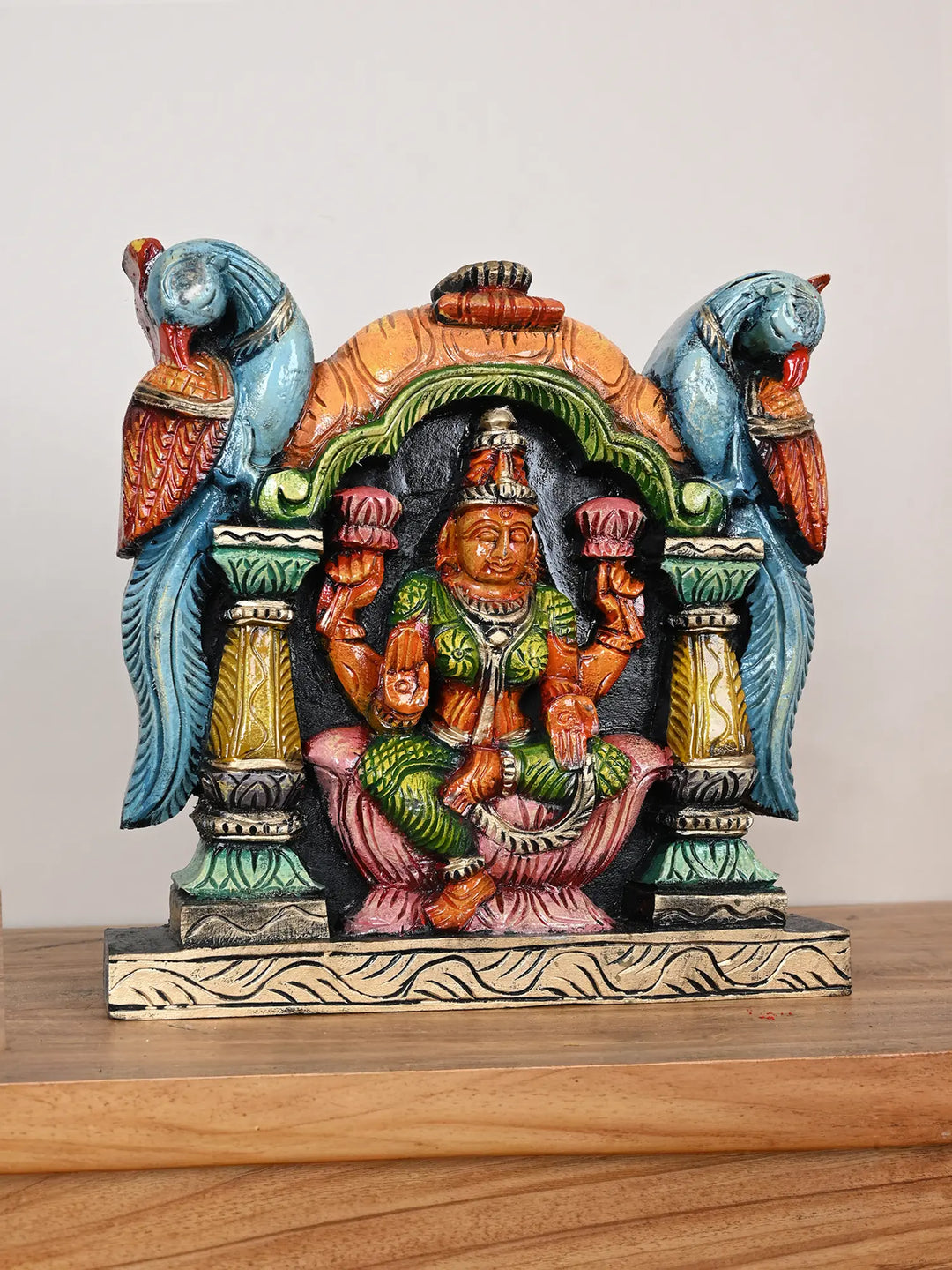 Goddess Lakshmi wooden wall mount