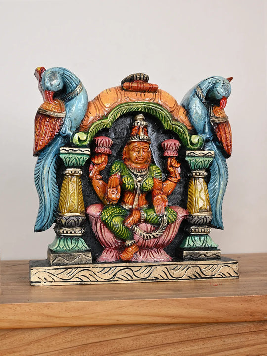 Goddess Lakshmi wooden wall mount