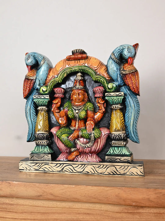 Goddess Lakshmi wooden wall mount