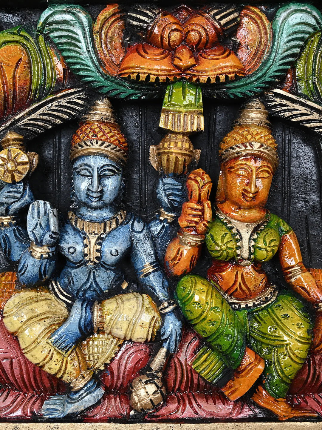 Lord Vishnu With Lakshmi And Krishna Panel 36"
