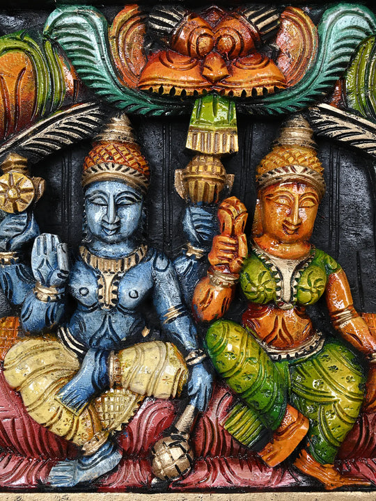 Lord Vishnu With Lakshmi And Krishna Panel 36"