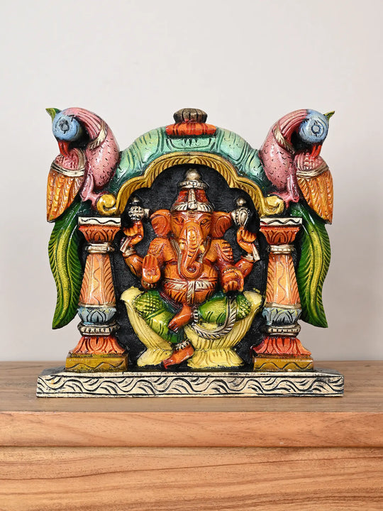 Wooden wall mount Lord Ganesha