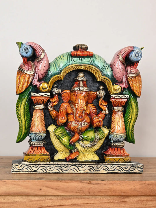 Wooden wall mount Lord Ganesha