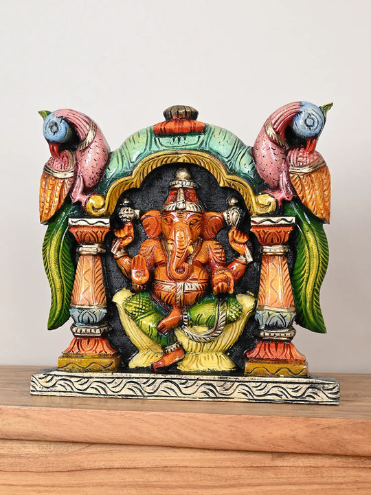 Wooden wall mount Lord Ganesha