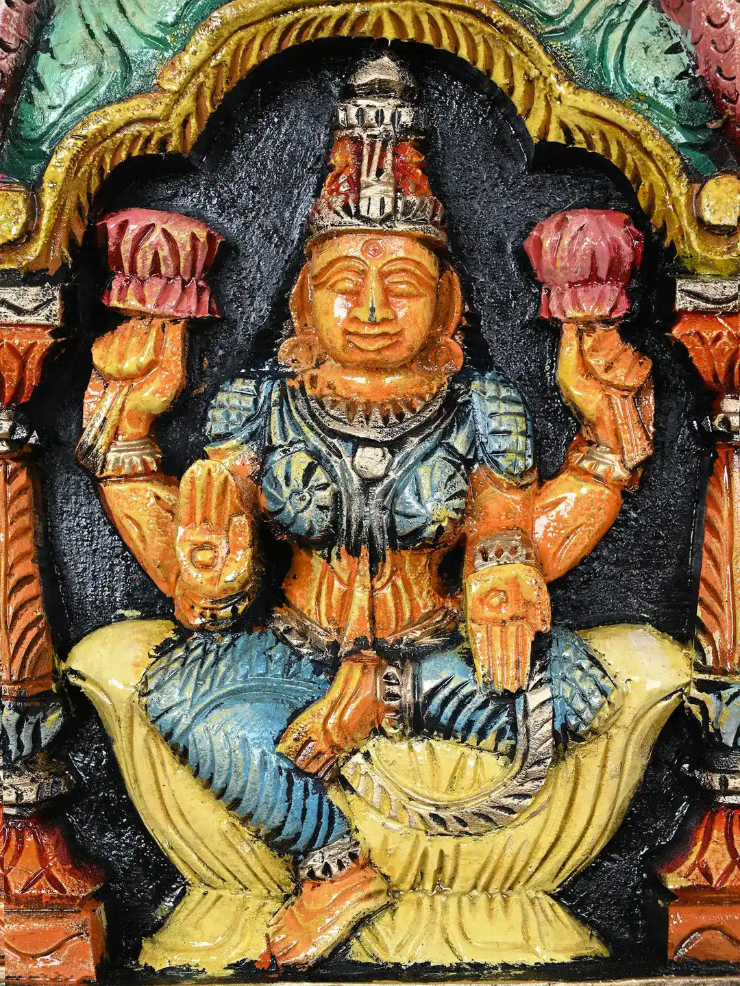 Hand painted Goddess Lakshmi Wall Hanging 12"