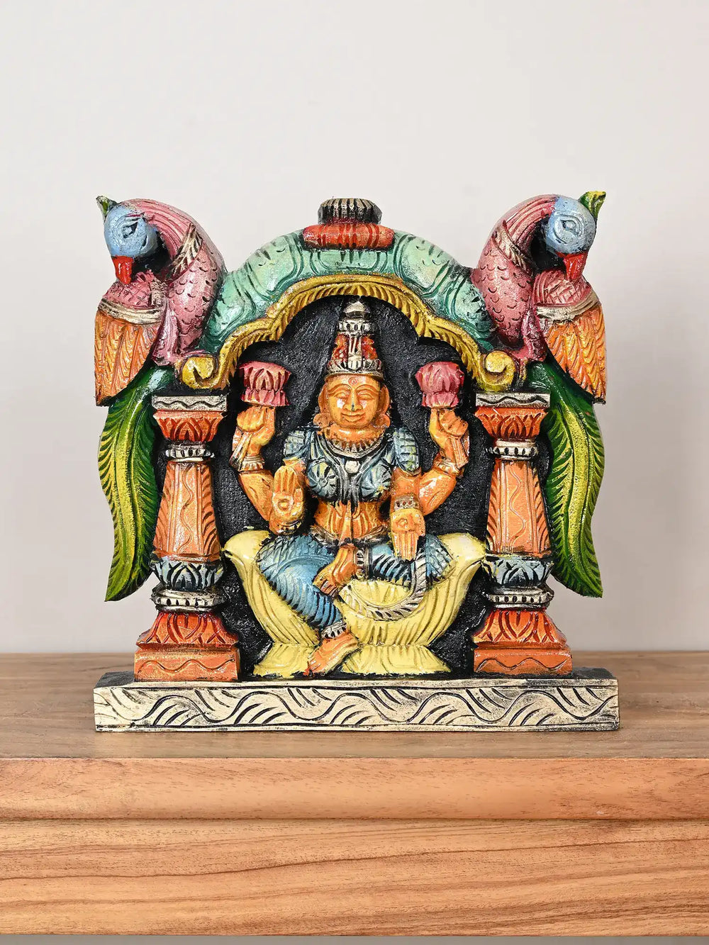 Wooden Goddess Lakshmi wall hanging