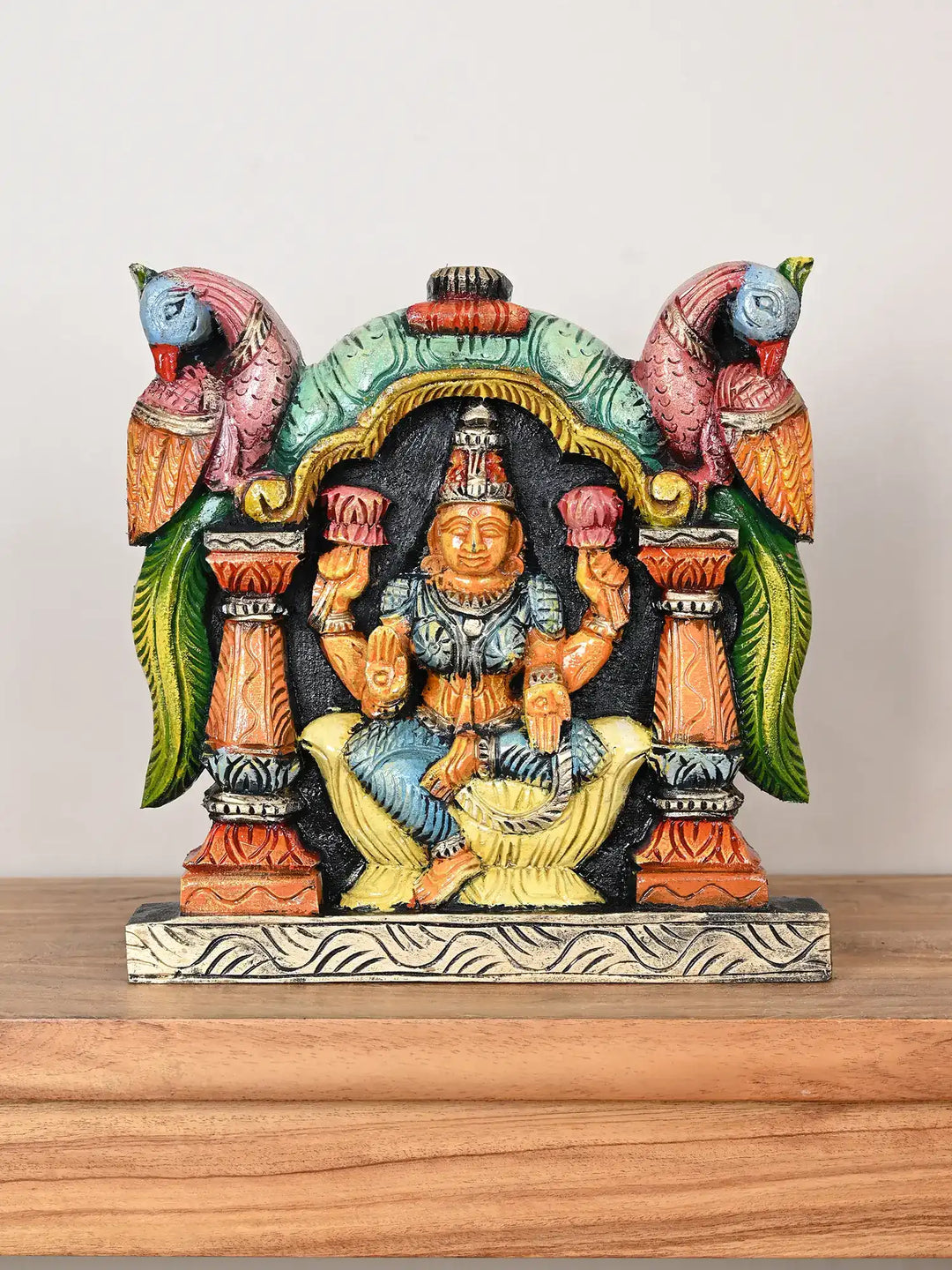 Wooden Goddess Lakshmi wall hanging