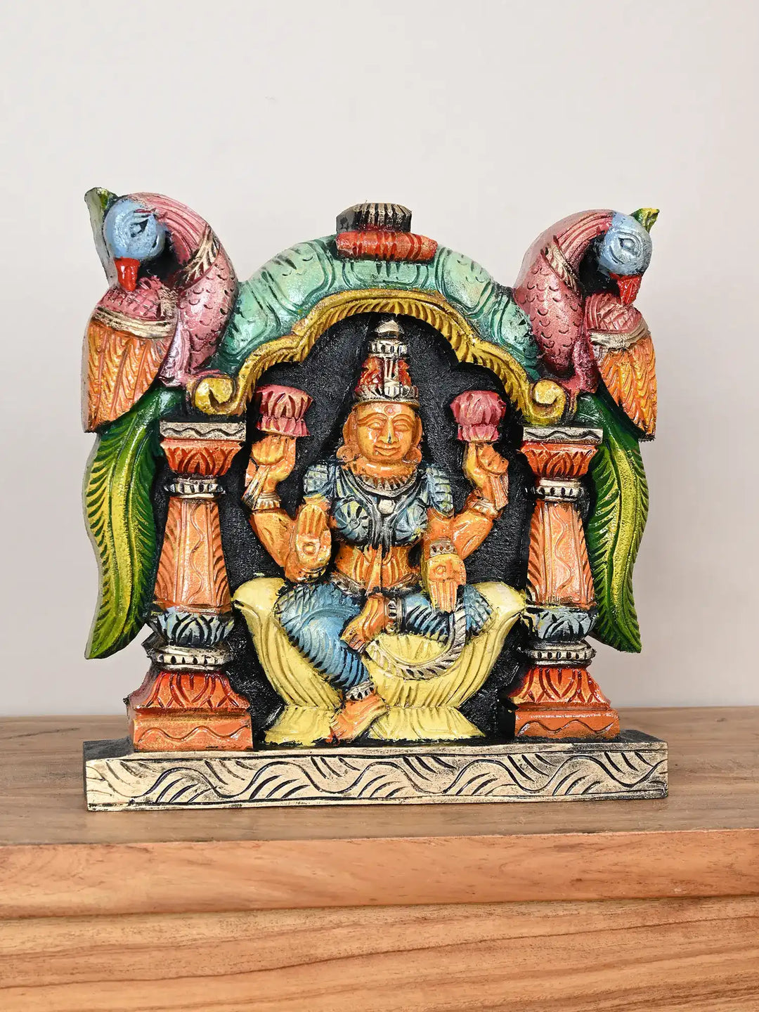Wooden Goddess Lakshmi wall hanging