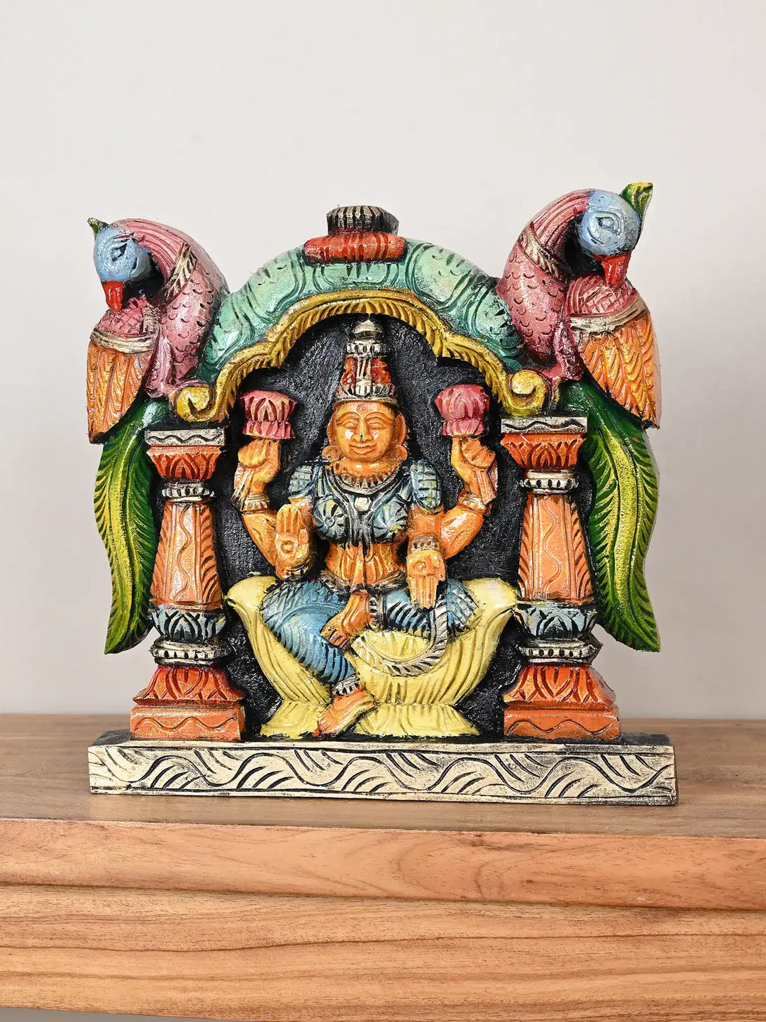 Wooden Goddess Lakshmi wall hanging