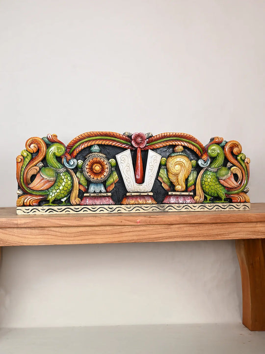 Wooden Sangu Chakra Namam panel